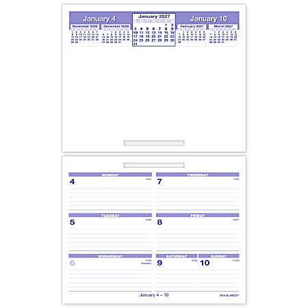 AT-A-GLANCE® FLIP-A-WEEK® 2027 Weekly Desk Calendar Refill, Small, 5 1/2" x 7"