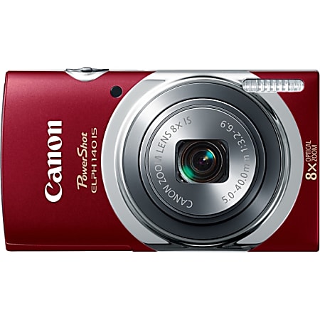 Canon PowerShot 140 IS 16 Megapixel Compact Camera - Red