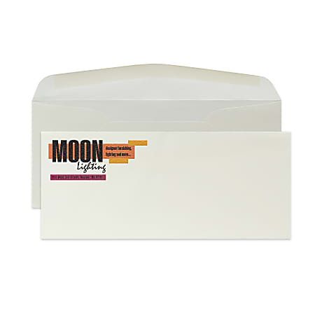 Custom #10 Full Color Raised Print Stationery Envelopes With Moisture/Gum-Seal, 4-1/8" x 9-1/2", CLASSIC CREST®/Natural White, Box Of 250 Envelopes