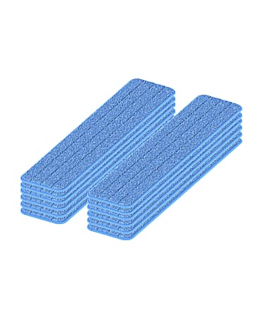 Gritt Commercial Premium Microfiber Hook & Loop Wet Mop Pads, 24", Blue, Pack Of 12 Pads