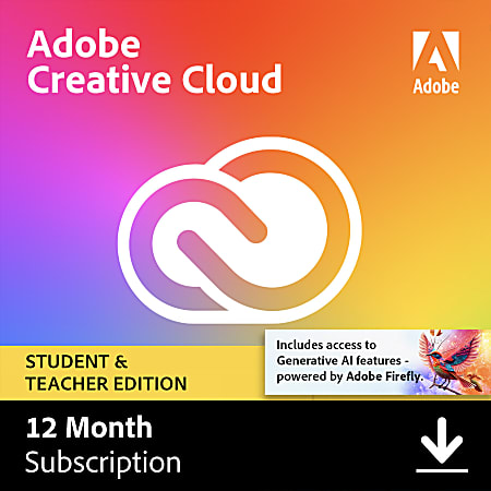 Adobe Creative Cloud EDU, 2025, 1 Year Subscription, For Windows/Mac, Download