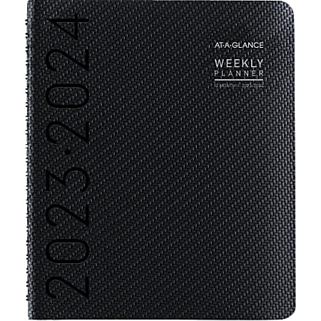 2023-2024 AT-A-GLANCE® Contemporary Academic Weekly/Monthly Planner, 8-1/4" x 11", Graphite, July 2023 To June 2024, 70957X45