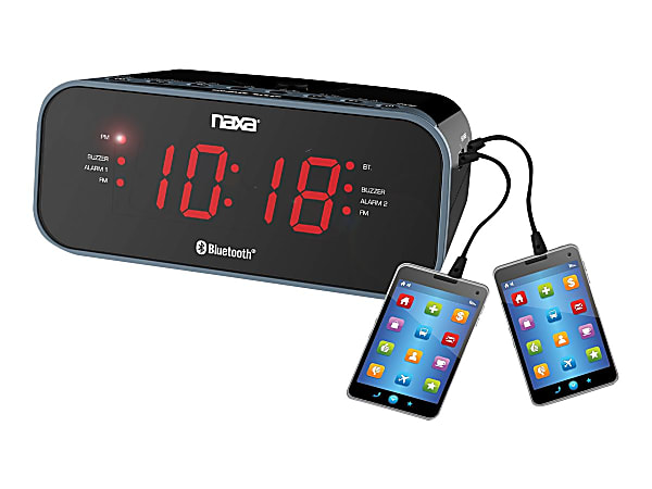 Naxa NRC-182 - Clock radio - dark gray, shiny black