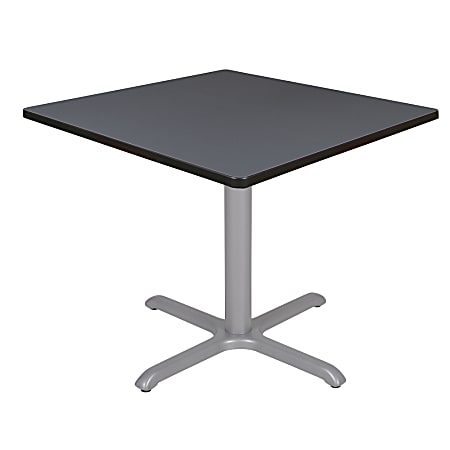 Regency Cain Square X-Base Breakroom Table, 29”H x 42”W x 42”D, Gray/Gray