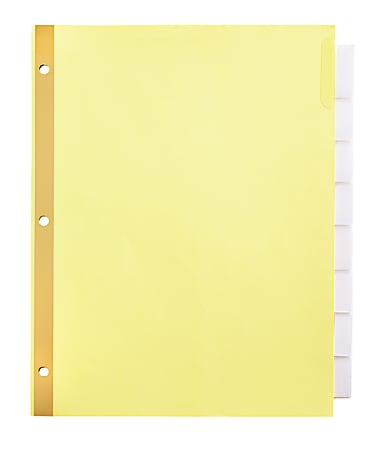 Office Depot® Brand Insertable Dividers With Big Tabs, Buff, Clear Tabs, 8-Tab