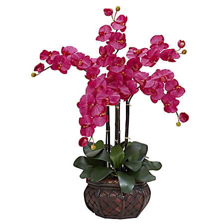 Nearly Natural 31"H Silk Phalaenopsis Arrangement With Decorative Pot, Beauty