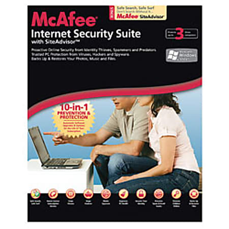 McAfee® Internet Security Suite With SiteAdvisor™, 3 User, Traditional Disc