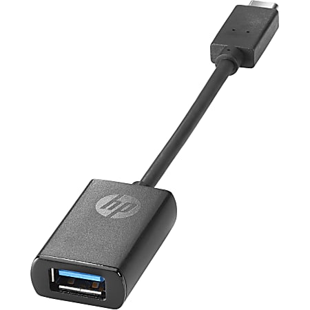 HP USB-C to USB 3.0 Adapter - 5.50" USB Data Transfer Cable for Notebook, Tablet - First End: 1 x USB 3.0 Type A - Female - Second End: 1 x USB 3.0 Type C - Male - Black