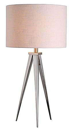 Kenroy Home Table/Floor Lamp, Foster 1-Light Table Lamp, Brushed Steel