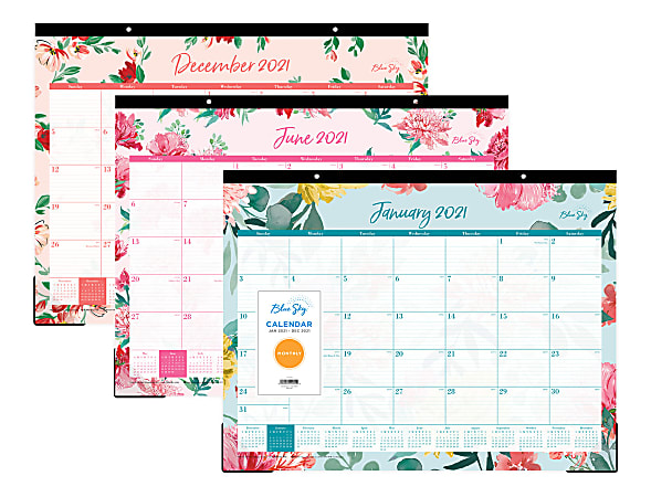 Blue Sky Monthly Desk Pad Calendar 22 x 17 Reflections January to