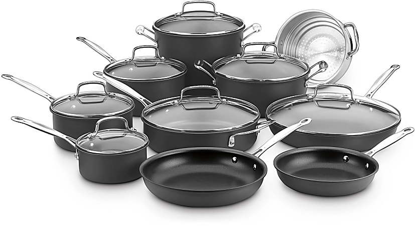 Cuisinart 10-Piece Green Gourmet Non-Stick Cookware Set, Black