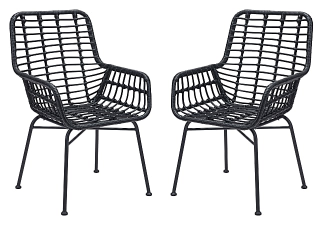 Zuo Modern Lyon Dining Chairs, Black, Set Of 2 Chairs