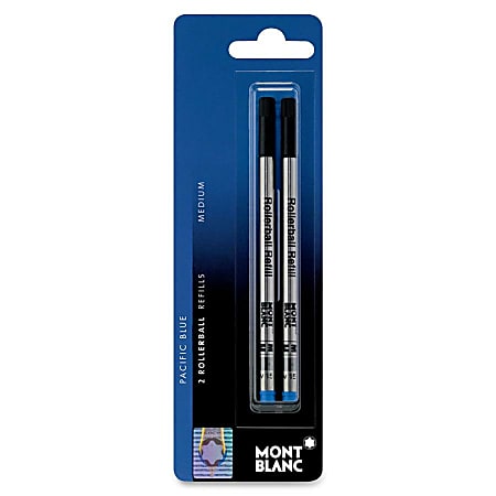 Montblanc® Refills, Rollerball, Medium Point, Blue, Pack Of 2