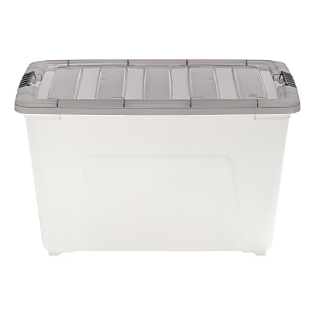 Iris® Stack & Pull™ Storage Box, 13.4 Gallon, Clear/Gray