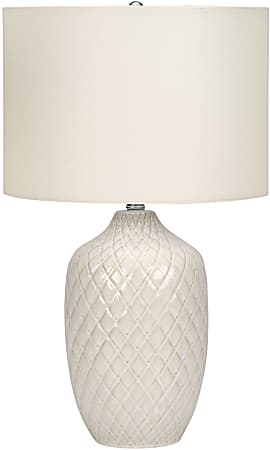Monarch Specialties Fran Table Lamp, 25”H, Ivory/Cream