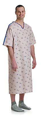 Medline Gray Collection IV Sleeve Gowns, 66", Galaxy Gray, Pack Of 12