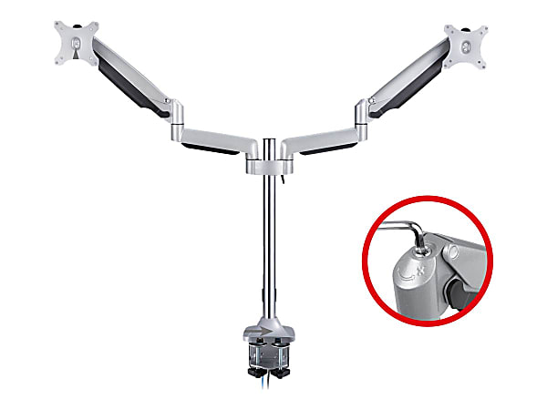 SIIG Dual Monitor Gas Spring Desk Mount with USB Port - 17" to 32" - VESA 75x75 & 100x100 - CE-MT2X11-S1