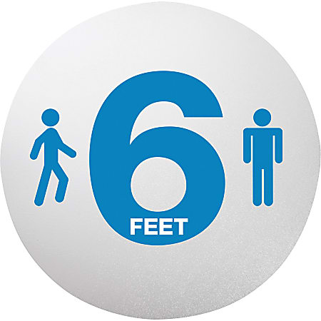 Lorell® 6 Feet Personal Spacing Floor Decals, 20" x 20", Blue, Carton Of 48 Decals