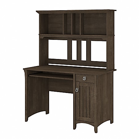 Bush Furniture Salina 48"Ws Computer Desk With Hutch, Ash Brown, Standard Delivery