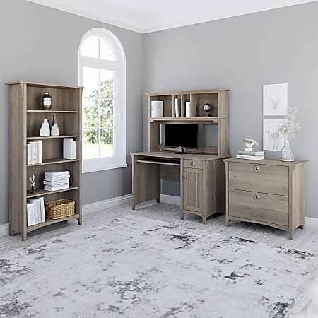 Salina desk with shop hutch white