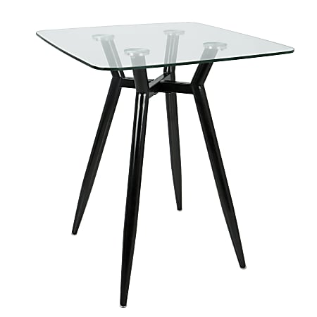 Lumisource Clara Mid-Century Modern Counter Table, Square, Clear/Black