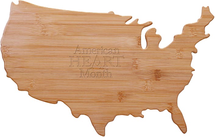 Custom USA-Shaped Bamboo Cutting Board, 17-1/2" x 11"