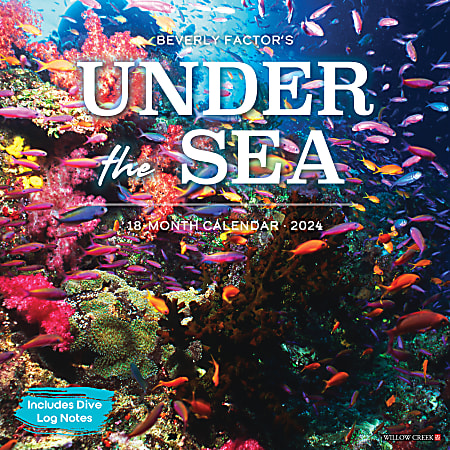 2024 Willow Creek Press Animals Monthly Wall Calendar, 12" x 12", Under The Sea, January To December