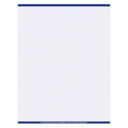 Medicaid-Compliant High-Security Perforated Laser Prescription Forms, Full Sheet, 1-Up, 8-1/2" x 11", Blue, Pack Of 500 Sheets