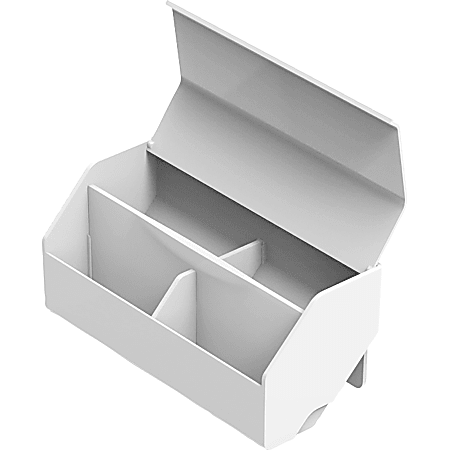 Bostitch Konnect Wide Storage Cup With 2 Dividers, Small Size, 3 1/2" x 7 7/8" x 3 1/2", White