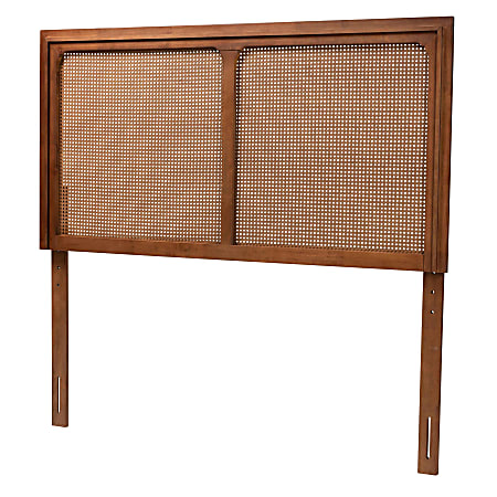 Baxton Studio Prewitt Mid-Century Modern Headboard, Queen, 60”H x 63”W x 1-5/8”D, Ash Walnut