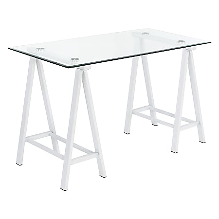 Office Star™ Middleton 47"W Writing Desk, Clear/White