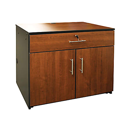 Office-Stor Plus™ Utility Storage Cabinet, 33"H x 35 3/4"W x 23"D, Cherry