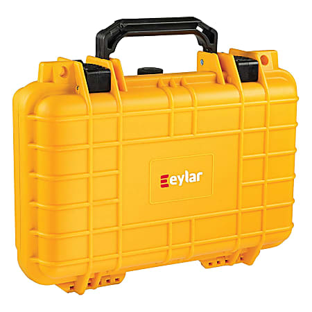 eylar Polypropylene SA00010 Compact Waterproof And Shockproof Gear And Camera Hard Case With Foam Insert, 8-3/8”H x 11-11/16”W x 3-13/16”D, Yellow