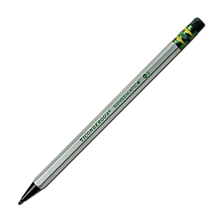 Ticonderoga® SenseMatic Mechanical Pencils, 0.7 mm, Silver Barrels, Pack Of 2