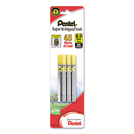 Pentel® Super Hi-Polymer® Leads, 0.9 mm, HB, Medium,