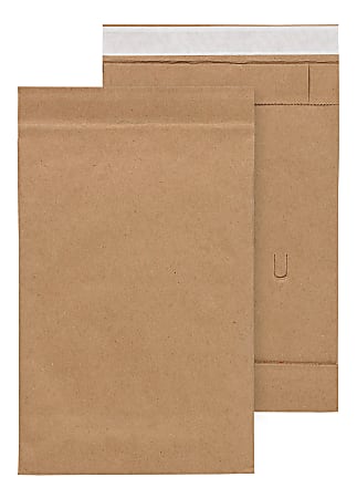 Office Depot® Brand Self-Sealing Padded Mailers, #0, 6" x 9 3/8", 100% Recycled, Brown, Pack Of 25