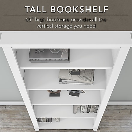 Bush Business Furniture Somerset 66 H 5 Shelf Bookcase White