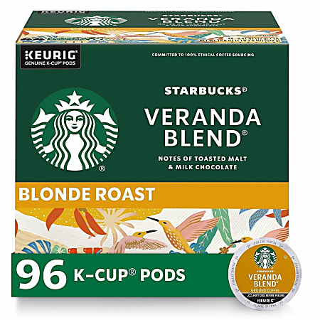 Starbucks® K-Cup Veranda Blend Coffee - Compatible with Keurig Brewer - Light - K-Cup - Veranda Blend - 24/Box - 4 / Carton