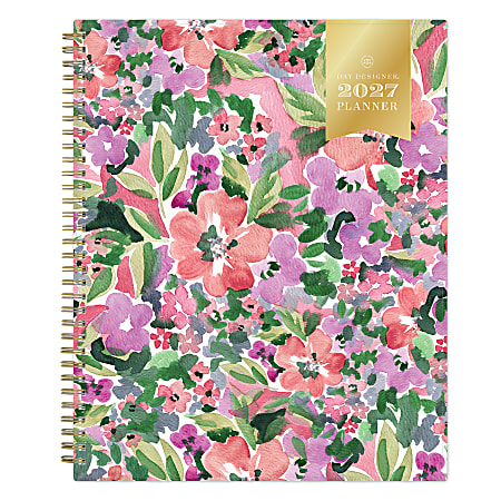 2027 Blue Sky Day Designer Ula Bloom Weekly/Monthly Planning Calendar, 8.5x11, Floral Design, Safety Wirebound, Jan-Dec 2027, Qty 1