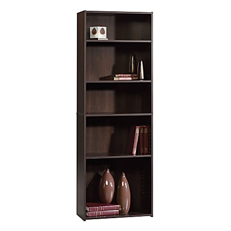 Sauder® Beginnings 71 3/16"H 5-Shelf Transitional Bookcase, Red/Dark Finish, Standard Delivery