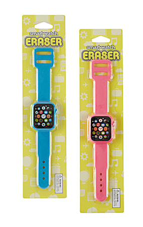 Office Depot® Brand Smart Watch Eraser, Assorted Colors, 1-3/8" x 7-1/2"