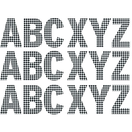 Eureka 7” Deco Letters, Gingham, 129 Letters Per Pack, Set Of 3 Packs