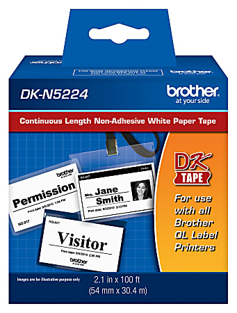 Brother® DK-N5224 Black-On-White Tape, 2.13" x 100'