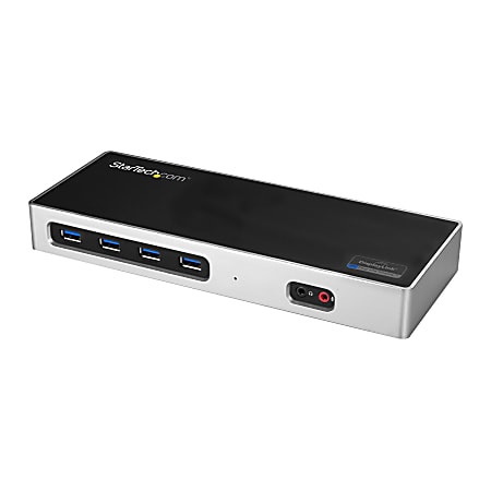 StarTech.com USB-C/USB 3.0 Docking Station - Compatible with Windows/macOS - Supports 4K Ultra HD Dual Monitors - DK30A2DH