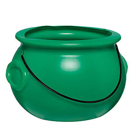 Amscan 130080 St. Patrick's Day Pot Of Gold Cauldrons, 8" x 8" x 8", Green, Set Of 3 Cauldrons