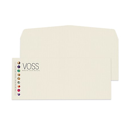 Custom #10, Full-Color Flat Print Envelopes, 4-1/8" x 9-1/2", Off-White Linen, Box of 250