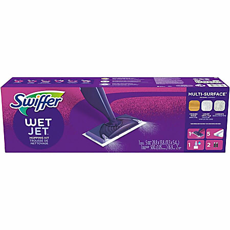Swiffer WetJet Spray Mop Starter Kit PurpleSilver - Office Depot