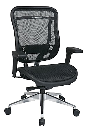 Office Star™ SPACE Big & Tall High-Back Mesh Chair, Black/Silver