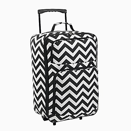 iGnite Two-Tone Zig Zag Collapsible Carry-On Luggage, 20"H x 14"W x 8"D, Chevron Print