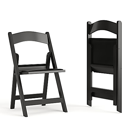 Flash Furniture Hercules 1000-lb Weight Capacity Folding Event Chairs, Black, Set Of 2 Chairs